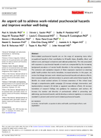 An Urgent Call to Address WorkRelated Psychosocial Hazards and Improve Worker WellBeing