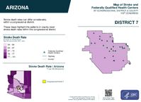 AZ Congressional District 07 Stroke and Federally Qualified Health Centers Map 119th Congress