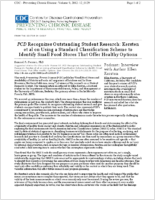 PCD Recognizes Outstanding Student Research Kersten et al on Using a Standard Classification Scheme to Identify Small Food Stores That Offer Healthy Options