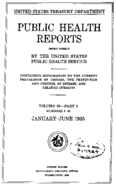 Public Health Reports  v 50 part 1 numbers 126 JanuaryJune 1935  index