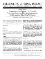 Expanding the Delivery of Clinical Preventive Services Through Community Collaboration The SPARC Model