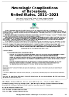 Neurologic Complications of Babesiosis United States 20112021
