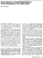 Some indicators of healthrelated behavior among adolescents in the United States