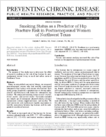 Smoking Status as a Predictor of Hip Fracture Risk in Postmenopausal Women of Northwest Texas
