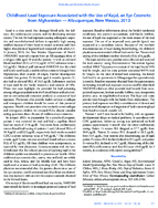 Childhood Lead Exposure Associated with the Use of Kajal an Eye Cosmetic from Afghanistan  Albuquerque New Mexico 2013