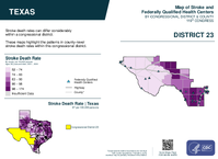 TX Congressional District 23 Stroke and Federally Qualified Health Centers Map 119th Congress
