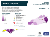 NC Congressional District 11 Stroke and Stroke Centers Map 118th Congress