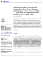Deployment of the National Notifiable Diseases Surveillance System During the 202223 Mpox Outbreak in the United States  Opportunities and Challenges with Case Notifications During Public Health Emergencies