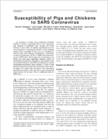 Susceptibility of Pigs and Chickens to SARS Coronavirus