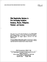 Vital Registration Systems in Five Developing Countries Honduras Mexico Philippines Thailand and Jamaica