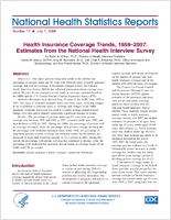 Health insurance coverage trends 19592007 estimates from the National Health Interview Survey