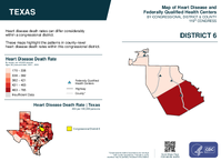 TX Congressional District 06 Heart Disease and Federally Qualified Health Centers Map 119th Congress