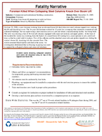 Fatality Narrative Foreman Killed When Collapsing Steel Columns Knock over Boom Lift