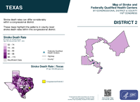 TX Congressional District 02 Stroke and Federally Qualified Health Centers Map 119th Congress