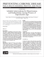 Lifestyle Interventions for Hypertension and Dyslipidemia Among Women of Reproductive Age