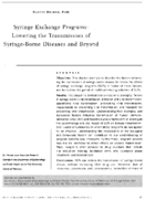 Syringe exchange programs lowering the transmission of syringeborne diseases and beyond