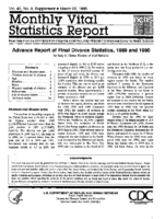 Advance Report of Final Divorce Statistics 1989 and 1990