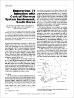 Enterovirus 71 Infection with Central Nervous System Involvement South Korea