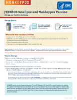 JYNNEOS Smallpox and Monkeypox Vaccine Storage and Handling Summary