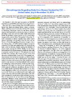 Clinical Inquiries Regarding Ebola Virus Disease Received by CDC  United States July 9November 15 2014