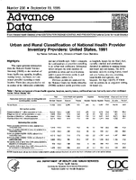 Urban and Rural Classification of National Health Provider Inventory Providers United States 1991