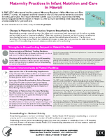 Maternity Practices in Infant Nutrition and Care mPINC in Hawaii 2010