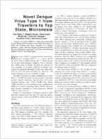 Novel Dengue Virus Type 1 from Travelers to Yap State Micronesia