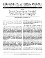Toward Prevention and Control of Type 2 Diabetes Challenges at the USMexico Border and Beyond1