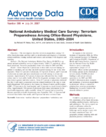 National Ambulatory Medical Care Survey Terrorism Preparedness Among OfficeBased Physicians United States 20032004