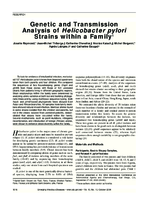 Genetic and Transmission Analysis of Helicobacter pylori Strains within a Family1
