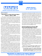MMWR Morbidity and Mortality Weekly Report Dispatch  Vol 53 April 2 2004