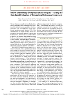 Reform and Remedy for Imprecision and Inequity  Ending the RaceBased Evaluation of Occupational Pulmonary Impairment