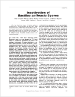 Inactivation of Bacillus anthracis Spores