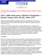 CDCs 60th anniversary  directors perspectiveDavid J Sencer MD MPH 19661977