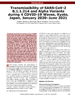 Transmissibility of SARSCoV2 B11214 and Alpha Variants during 4 COVID19 Waves Kyoto Japan January 2020June 2021