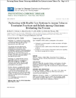 Partnering with Health Care Systems to Assess Tobacco Treatment Practices and Beliefs Among Clinicians Evaluating the Process