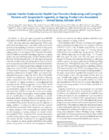 Update Interim Guidance for Health Care Providers Evaluating and Caring for Patients with Suspected Ecigarette or Vaping Product Use Associated Lung Injury  United States October 2019