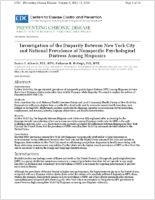 Investigation of the Disparity Between New York City and National Prevalence of Nonspecific Psychological Distress Among Hispanics