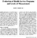 Evaluation Of Health Service Programs And Levels Of Measurement