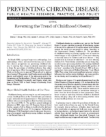 Reversing the Trend of Childhood Obesity