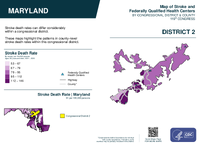 MD Congressional District 02 Stroke and Federally Qualified Health Centers Map 119th Congress