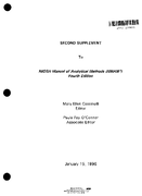 Second Supplement to NIOSH Manual of Analytical Methods NMAM Fourth Edition