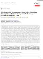 Ethylene Oxide Measurements from OSHA Workplace Investigations Patterns in Exposure by Industry Occupation and Over Time