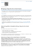 Bringing a Dog into the United States
