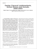 Canine Visceral Leishmaniasis United States and Canada 20002003