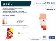 IN Congressional District 03 Heart Disease and Federally Qualified Health Centers Map 118th Congress
