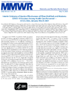 Interim Estimates of Vaccine Effectiveness of PfizerBioNTech and Moderna Covid19 Vaccines Among Health Care Personnel  33 US Sites JanuaryMarch 2021