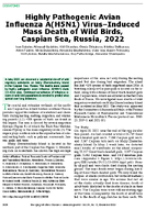 Highly Pathogenic Avian Influenza AH5N1 VirusInduced Mass Death of Wild Birds Caspian Sea Russia 2022