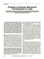 PrimatetoHuman Retroviral Transmission in Asia