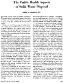 The public health aspects of solid waste disposal